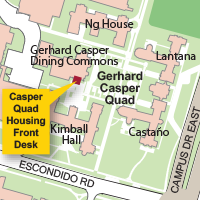 Campus Map Highlighting Manzanita Park Housing Front Desk