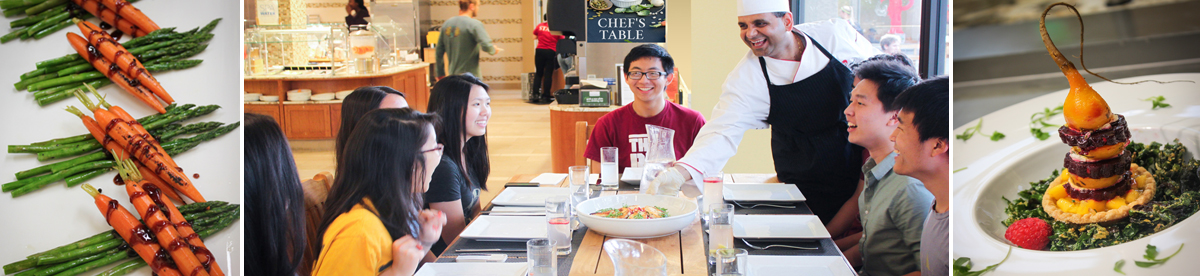 Students having lunch at Florence Moore Dining Hall