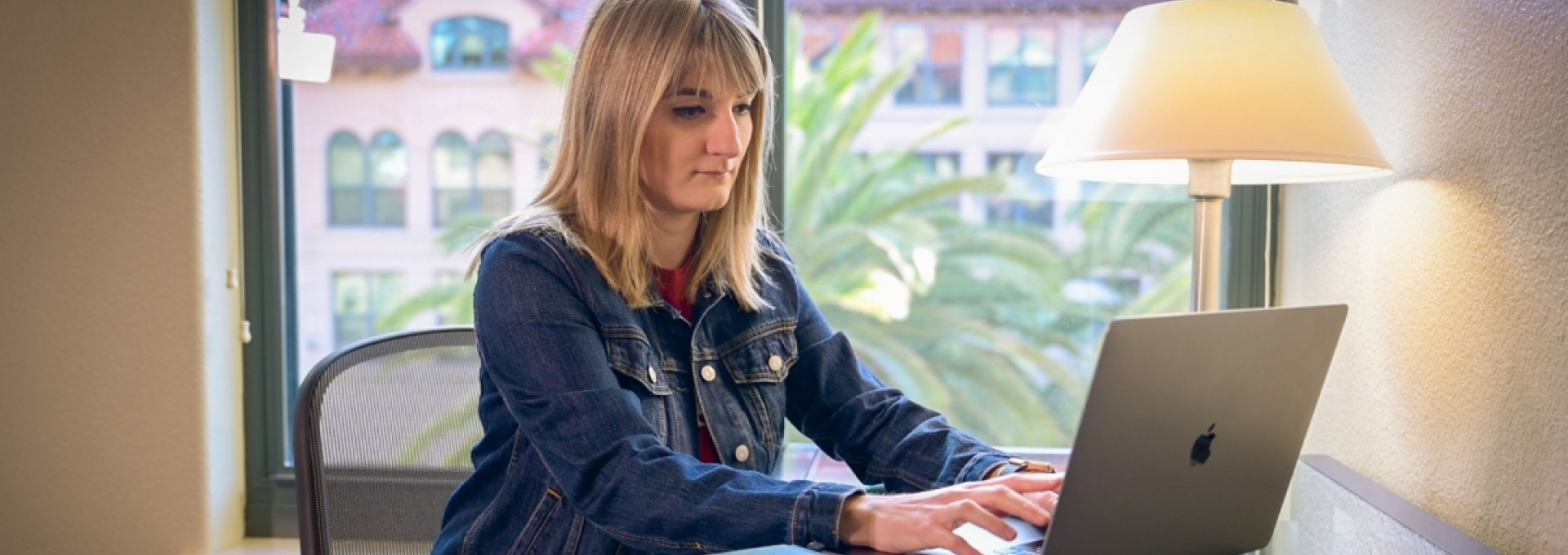 Student working at desk