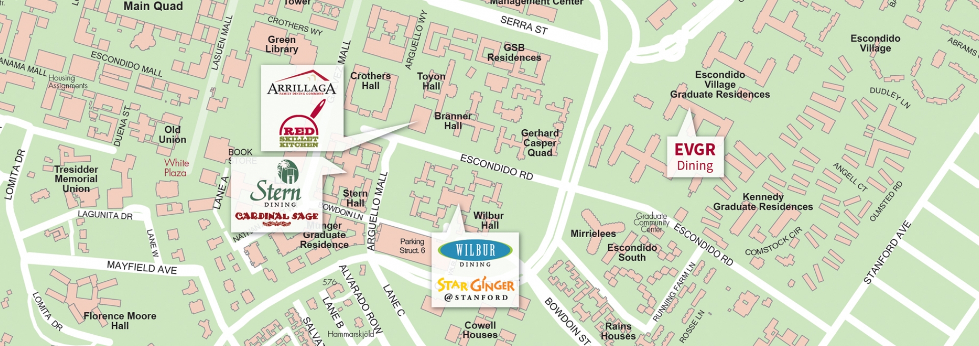 Stanford Dining map Stanford Dining map