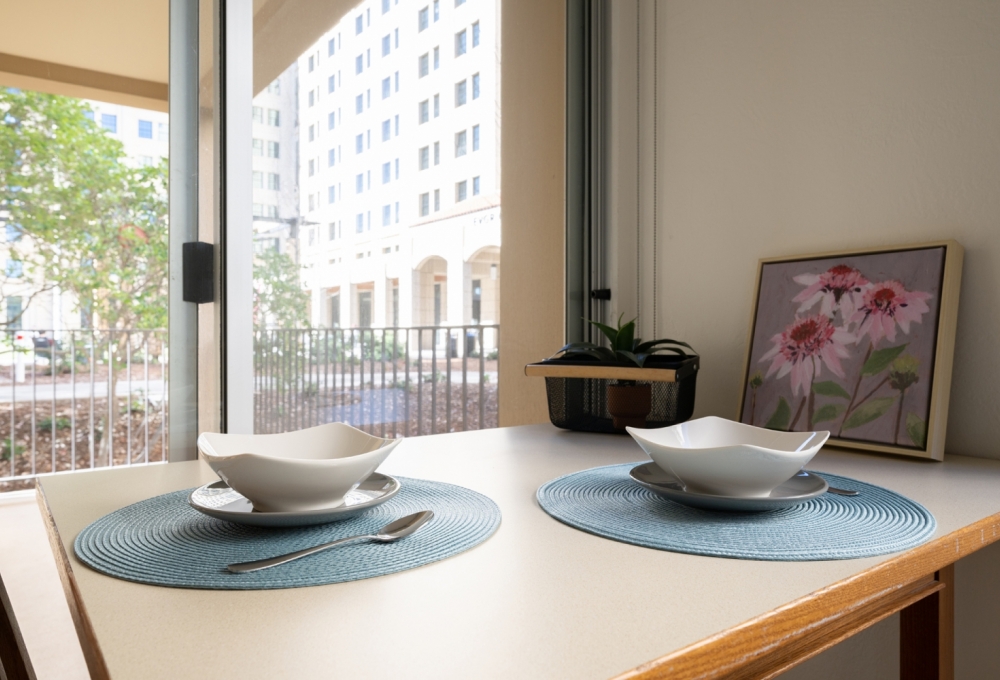 Escondido Village High-Rises, One-Bedroom, Dining Room Escondido Village High-Rises, One-Bedroom, Dining Room