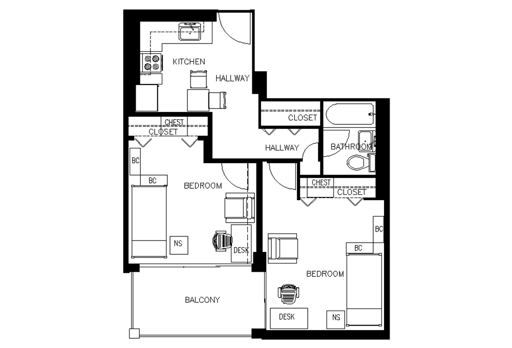 Escondido Village Midrise - Two-bedroom, One-bath Efficiency Apartments, available for single students in McFarland Escondido Village Midrise - Two-bedroom, One-bath Efficiency Apartments, available for single students in McFarland