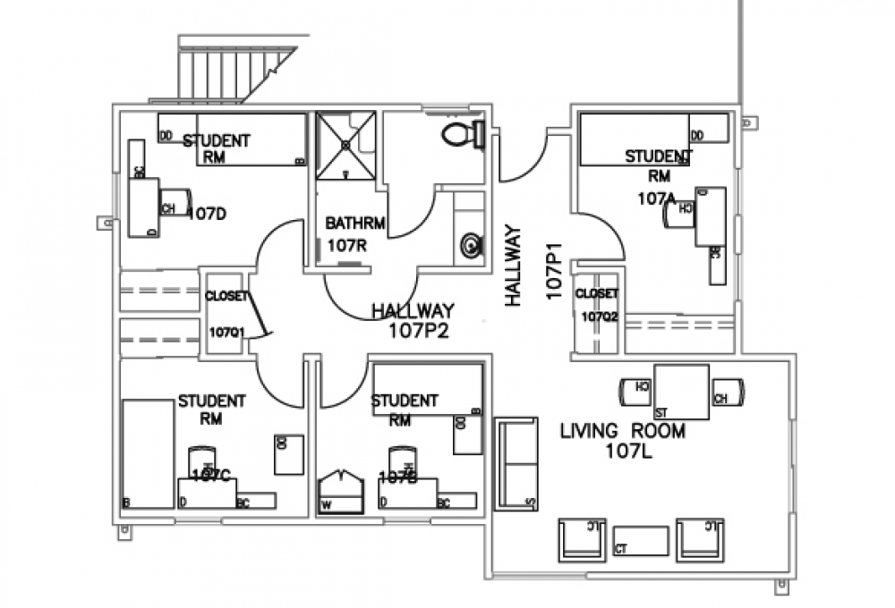 4-person suite- Top view 4-person suite- Top view