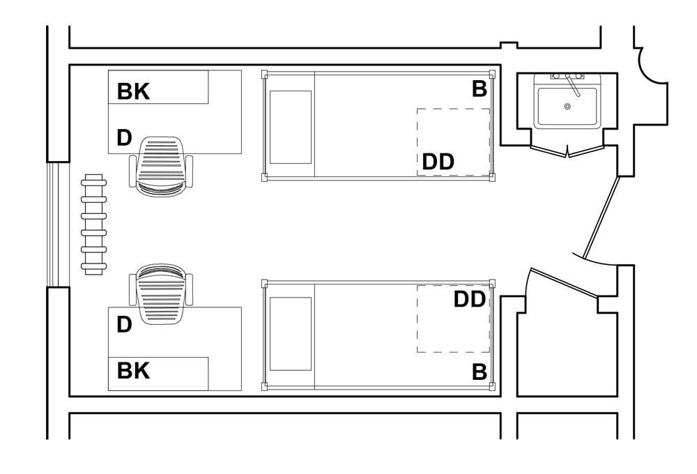 Double Room 1 - Top View Double Room 1 - Top View