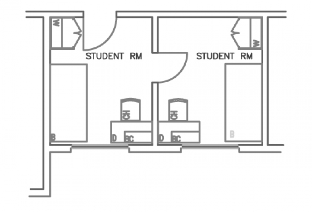 2-Room Double - Top View 2-Room Double - Top View