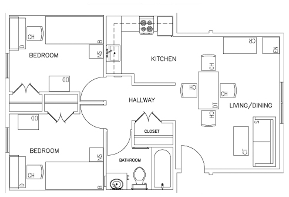 Rains 2-Bedroom Floor Plan Rains 2-Bedroom Floor Plan