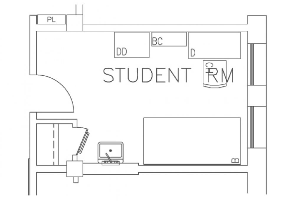 Single room - Top View Single room - Top View