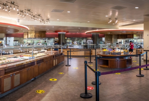 Arrillaga Family Dining Commons Servery, Social Distancing Arrillaga Family Dining Commons Servery, Social Distancing