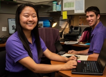 Two SC student team members at work Two SC student team members at work